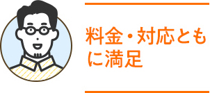 料金・対応ともに満足